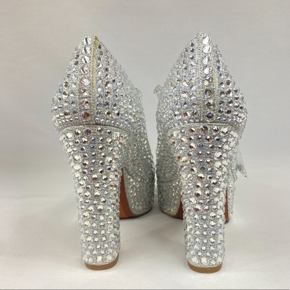 NWT Bridal MICHAEL Michael Kors Fallon Mary Jane Glitter Bedazzled Heels… - Picture 9 of 16